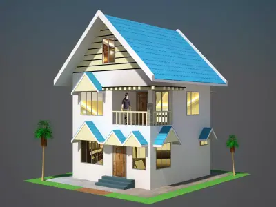Design of 45 M2 house 3D model