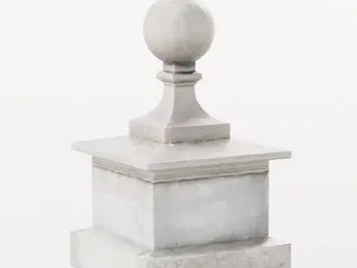 Stone Pillar - Photo-scan with retopologized mesh Low-poly 3D model