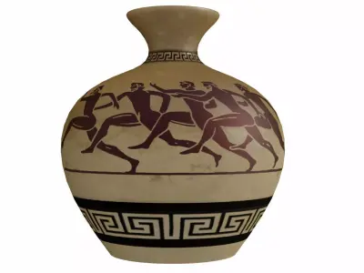 The old greek vase Low-poly 3D model