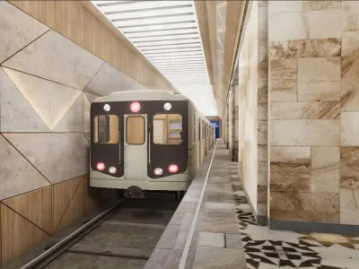 Subway Station - 3 Scenes Low-poly 3D model