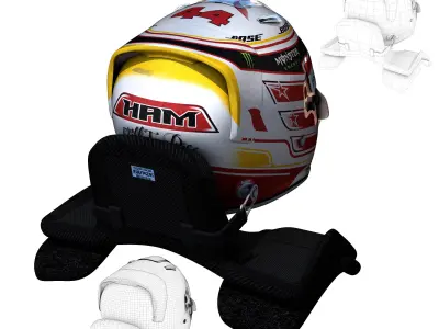 Hamilton helmet 2018 Low-poly 3D model