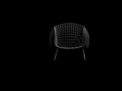 Modern fabric armchair Low-poly 3D model