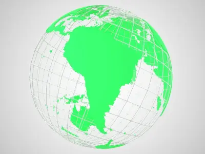 Globe News Skeleton Green 3D model