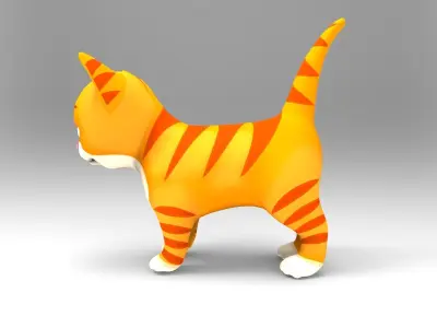 Cute Cat Model Low-poly 3D model