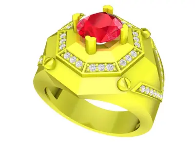 luxury hongkong diamond men ring 4992 3D print model