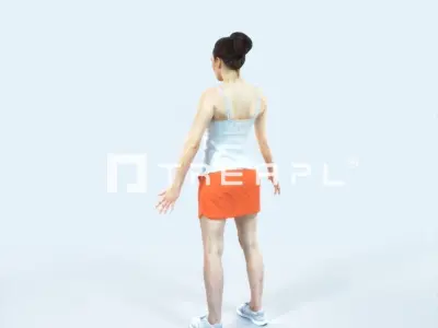 Dream D Animated Rigged Sports Woman Low-poly 3D model