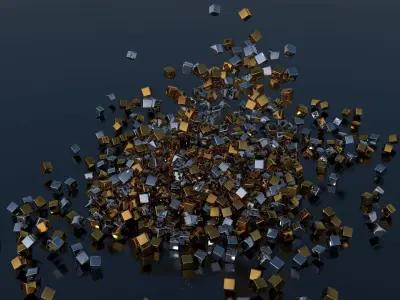 Falling Cubes Low-poly 3D model