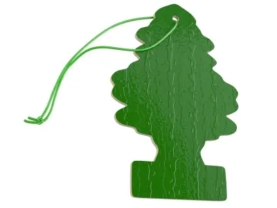 Paper Car Air Freshener Green 3D model