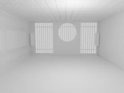 Kung-Fu Hall Low-poly 3D model