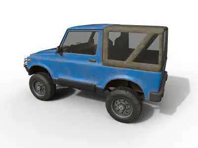 Compact SUV Low-poly 3D model