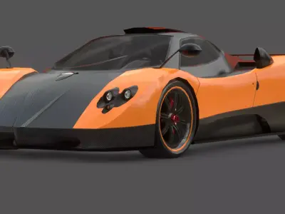 Pagani Zonda Cinque 3D Model Limited Edition Hypercar Exotic  Low-poly 3D model