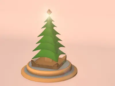 Stylized Snow Tree Free low-poly 3D model