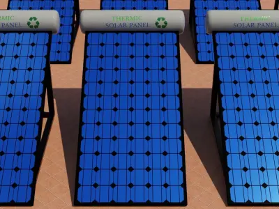 Solar panel 2 models 3D PBR Low-poly 3D model