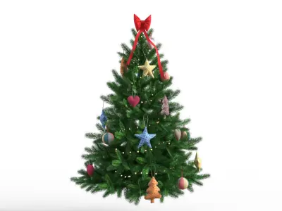 Christmas Tree with Bucket Low-poly 3D model