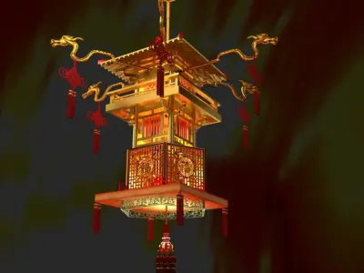 Chinese Palace Lantern 3D model 16