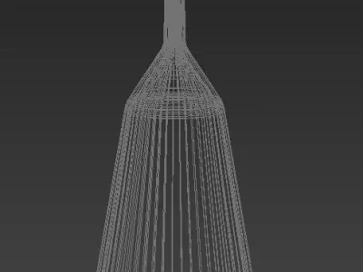 Bottles set of glass vases 3D model