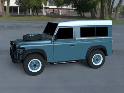 Land Rover Defender 90 Station Wagon HDRI 3D model
