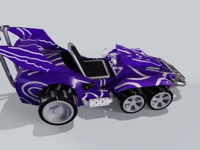 Purple Kart Low-poly 3D model