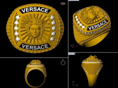 Luxury Medusa-Inspired Statement Ring  3D print model