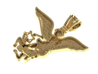 Archangel Michael Bas-Relief 3D print model pendant 3D print model