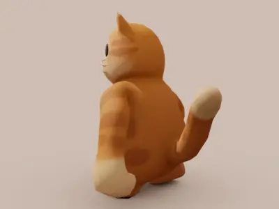 Cute Cat Rigged Low-poly 3D model