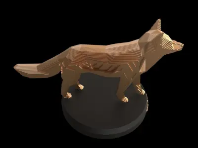 Parametric V Fox Low-poly 3D model