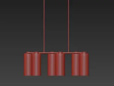 Glass Cylinder Chandelier 3D model