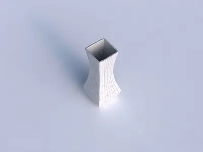 Vase larger opening rectangle with grid plates 3D print model