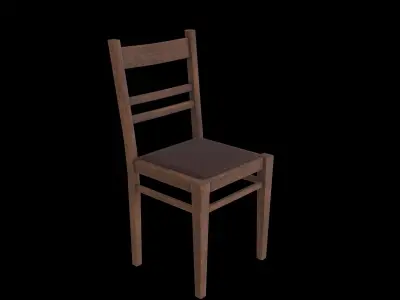 Old Wooden Chair - Game Ready Low-poly 3D model