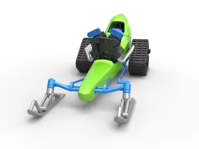 Front engine old school snow dragster Version 2 Scale 1 to 25 3D print model