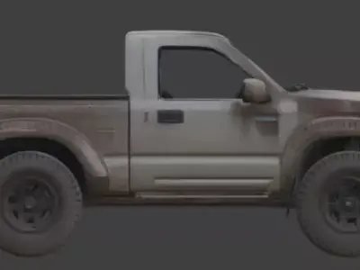 Rusted Apocalypse Muscle Car 3D Model Low-poly 3D model