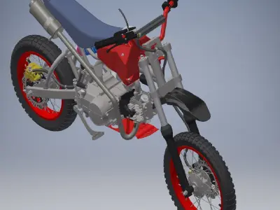 Pit bike is a small motorcycle 3D model