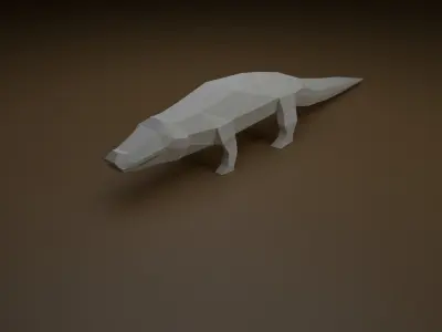 Saltwater crocodile Low-poly 3D model