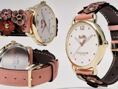 Luxury Floral Wristwatch 3D Model 3D model