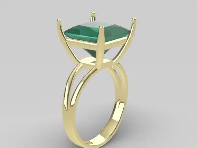 princess-ring-10mm-gem Free 3D print model