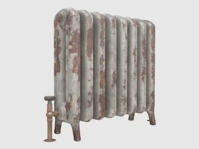 Game-ready rusty radiator - Unity - HDRP - UE4  Low-poly 3D model