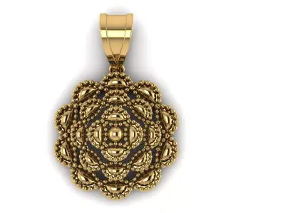 precious flower pendant 3d printable model 3D print model