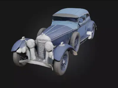 Classic Blue Elegance  Vintage Beauty in Timeless Blue 3D model