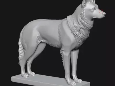 Dog sculpture 3D print model 10