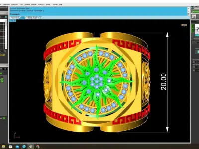 Luxury Mandala Floral Signet Ring for Men 3814 3D print model