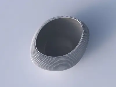 Bowl compressed 2 with wavy extruded lines 2 3D print model