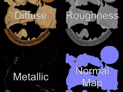 Graceful Figurine Sculpture model pack Low-poly 3D model