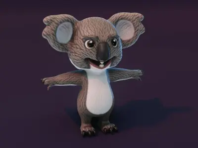 Cartoon Koala 3D Model Low-poly 3D model