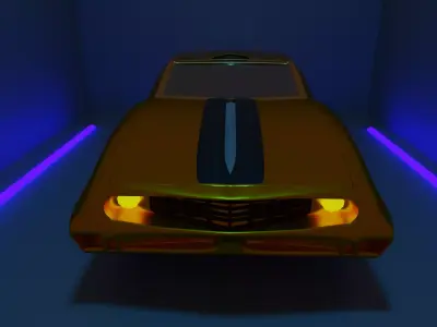 LOWPOLY 3D CAR orange Low-poly 3D model