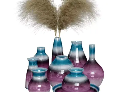 Vase Decorative Set 01 3D model purchase