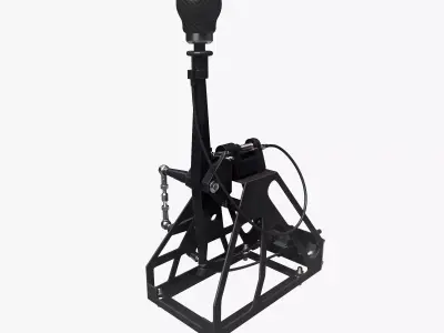 Short Shifter 01 - Variation B - Carbon Low-poly 3D model