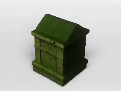 Ancient Stone Fireplace 3D Model 3D model