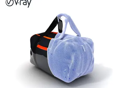 Sporty Duffel Bag Model Pack with Neon Accents Low-poly 3D model