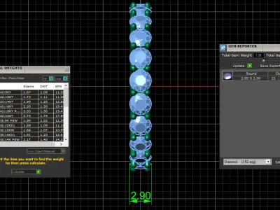 U Shaped Eternity Ring 2 point 9 mm stone size swiss 12 and EU52 3D print model