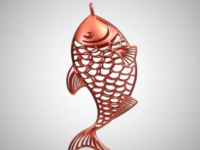 Metal Fish Necklace 3D print model